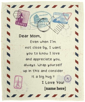 Personalized Dear Mom Even ket, White, Cozy Plush Fleece Blanket - 50x60