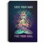 Lose Your Mind Find Your Soul Wrapped Framed Canvas Prints - Unframed Poster - Meditation Wall Art, White, 0.75'' Framed Canvas