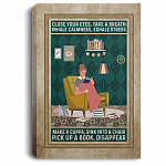 Close Your Eyes Take a Breath Inhale Calmness Exhale Stress Gifts for Bookworms Framed Canvas - Unframed Poster, White, 0.75'' Framed Canvas