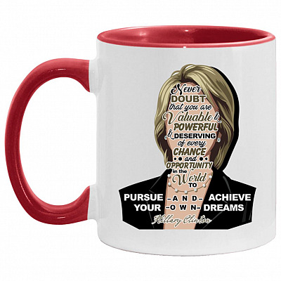 hilary accent, White/Red, 11 oz. Accent Mug