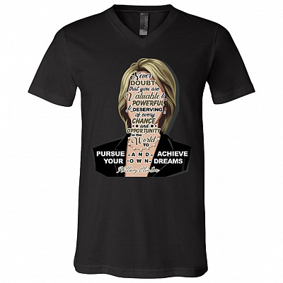 hilary tee, Black, V-Neck T-Shirt