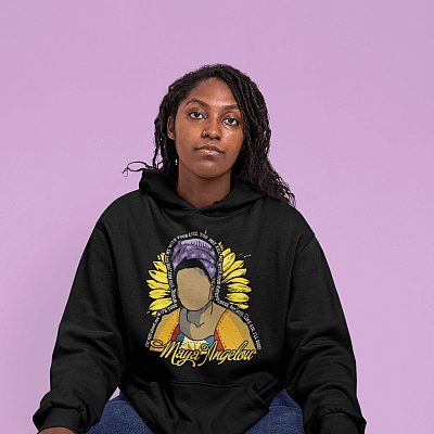 Alternative view of Maya Angelou Still I Rise - Phenomenal Women Feminist Hoodie - Sweatshirt