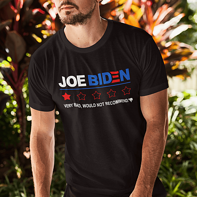 Alternative view of Joe Biden 1 Star Review Very Bad Would Not Recommend T-Shirt - Funny Biden Review Rating Shirt