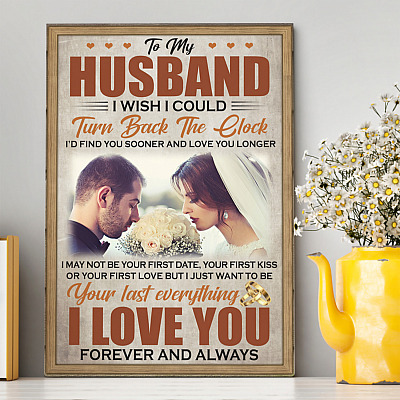 Alternative view of Personalized Photo To My Husband I Wish I Could Turn Back the Clock Framed Canvas Prints - Unframed Poster