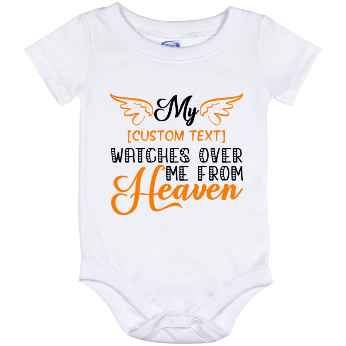 Personalized Watches Over Me Fr, White, Baby Onesie - 12 Month Personalized Watches Over Me Fr, White, Baby Onesie - 12 Month