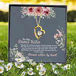 To My Bonus Sister Family Isn't Always Blood Forever Love Heart Pendant Necklace - Sister In Law Gifts