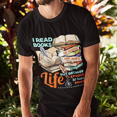 Alternative view of I Read Books Not Because I Don't Have a Life but Because I Choose to Have Many T-Shirt - V-Neck Tee