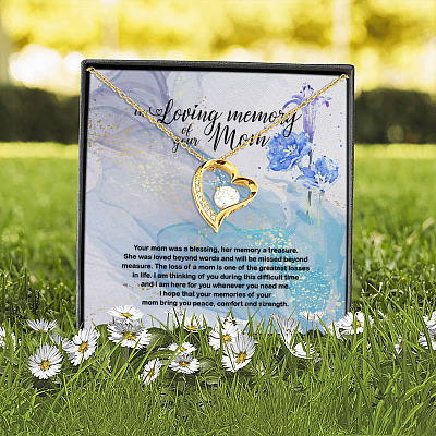 Alternative view of In Loving Memory of Your Mom Was a Blessing Her Memory a Treasure Forever Love Pendant Necklace