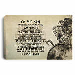 From Viking Dad To My Son Never Feel That You Are Alone Wrapped Framed Canvas Prints - Unframed Poster, White, 0.75'' Framed Canvas