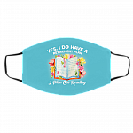 I Do Have a Retirement Plan I Plan on Reading Washable Reusable Face Mask - Facemask for Retiree, White, Cloth Face Cover – Medium/Large