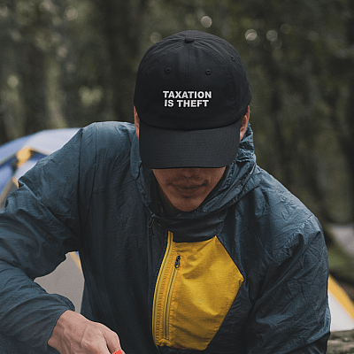 Alternative view of Taxation Is Theft - Make Taxation Theft Again Twill Cap - High-Profile Snapback Hat - Trucker Hat