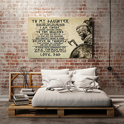 Alternative view of From Viking Dad To My Daughter Never Feel That You Are Alone Wrapped Framed Canvas Prints - Unframed Poster