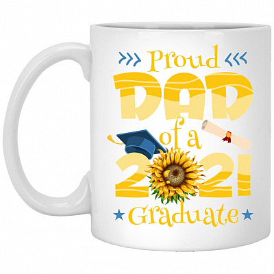 Proud dad 2021, White, 11 oz. White Mug