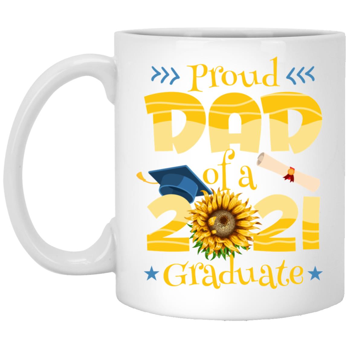 Proud dad 2021, White, 11 oz. White Mug