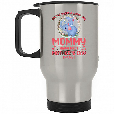 14 oz. Silver Travel Mug