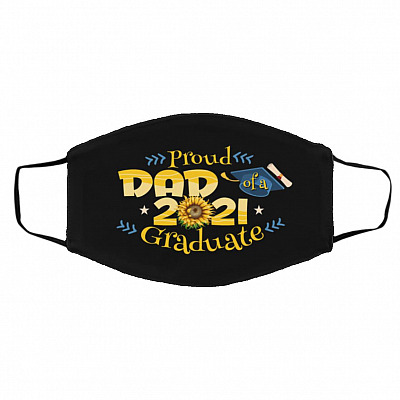 dad grad, Black, Cloth Face Cover – Medium/Large