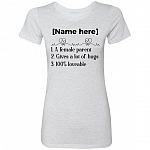 Personalized Mom, Heather White, Premium Ladies T-Shirt Personalized Mom, Heather White, Premium Ladies T-Shirt