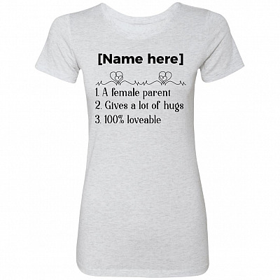 Personalized Mom, Heather White, Premium Ladies T-Shirt