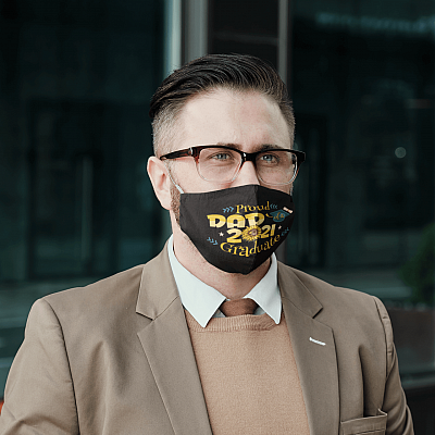 Alternative view of Proud Dad Of A 2021 Graduate Washable Reusable Custom Printed Cloth Face Mask Cover