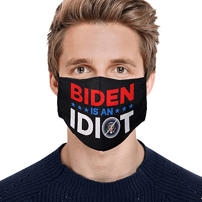 Alternative view of Biden Is An Idiot Washable Reusable Custom – Printed Cloth Face Mask Cover