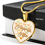 You Are My Happily Ever After Heart Pendant Necklace - Heart Luxury Necklace (Gold Plated)