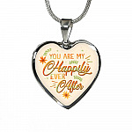 You Are My Happily Ever After Heart Pendant Necklace - Heart Luxury Necklace (Silver)
