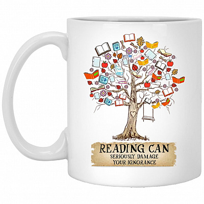 reading tree, White, 11 oz. White Mug
