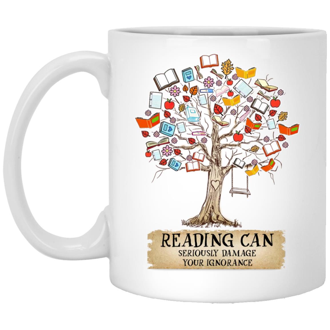 reading tree, White, 11 oz. White Mug