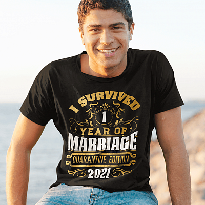 Alternative view of I Survived Of 1 Year Marriage Quarantined Edition 2021 T-Shirt