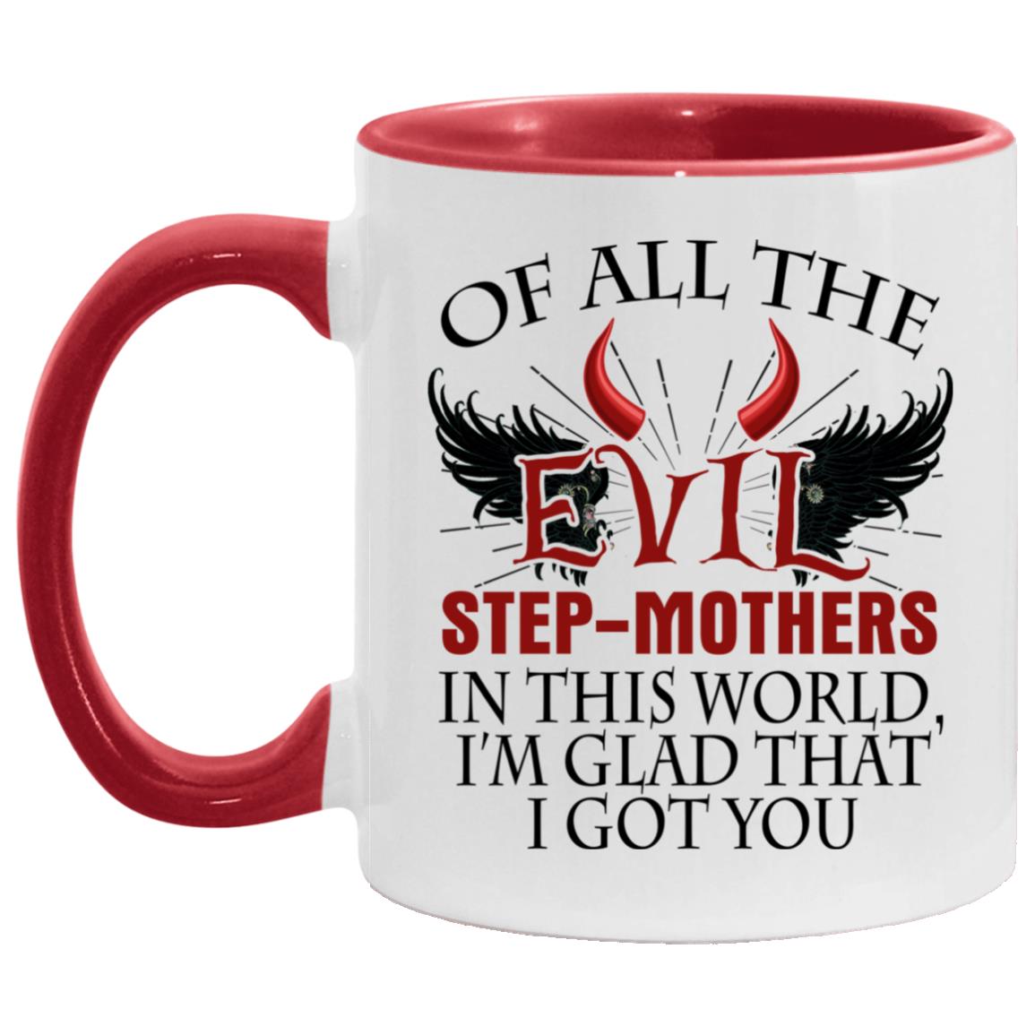 evil mom accent, White/Red, 11 oz. Accent Mug