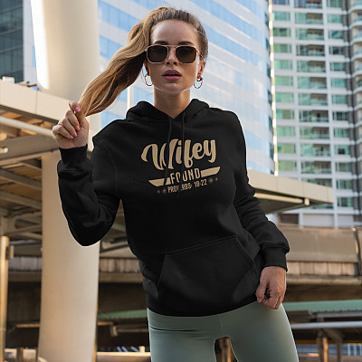 Alternative view of Wifey Found Proverbs 12 22 Christian Hoodie - Hubby Wifey Blessed By God Sweatshirt