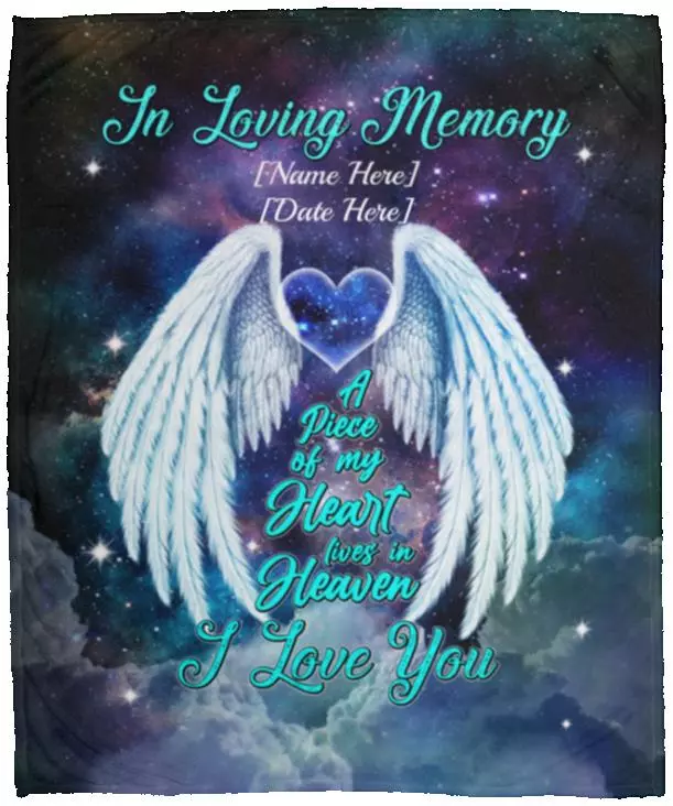 Personalized In Loving Memory, White, Cozy Plush Fleece Blanket - 50x60