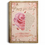 Personalized Sympathy Memorial Gift for Who Lost Husband - Missing You Always Framed Canvas Prints - Unframed Poster, White, 0.75'' Framed Canvas