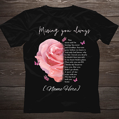Alternative view of Personalized Sympathy Memorial Gift for Who Lost Husband - Missing You Always T-Shirt - V-Neck