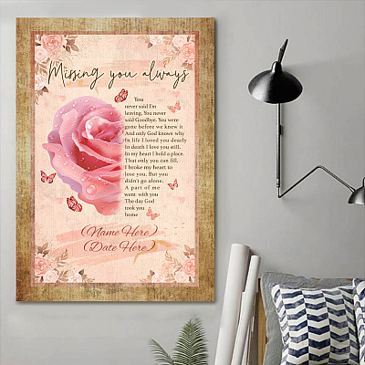 Alternative view of Personalized Sympathy Memorial Gift for Who Lost Husband - Missing You Always Framed Canvas Prints