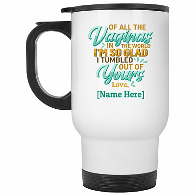14 oz. White Travel Mug