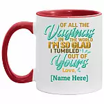 Personalized All, White/Red, 11 oz. Accent Mug