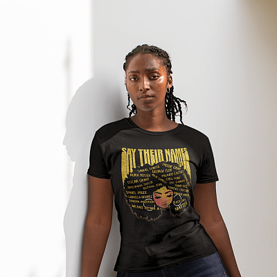 Alternative view of Say Their Names Afro Ladies T-Shirt - Premium Ladies Triblend Dolman Sleeve Shirt