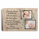 Personalized Photo You Will Be His First Kiss His First Love First Friend Wrapped Framed Canvas Prints - Unframed Poster, White, 0.75'' Framed Canvas