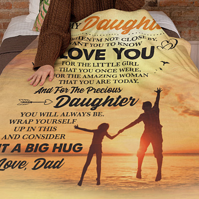 Alternative view of From Dad to My Daughter Even When I'm Not Close by I Want You to Know I Love You Fleece - Woven Blanket