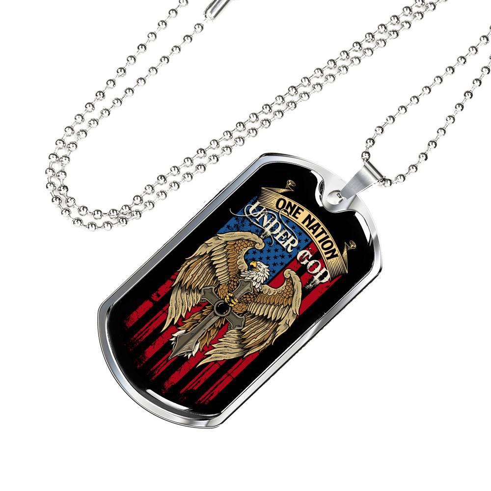 One Nation Under God Dog Tag Necklace - Dog Tag (Silver)