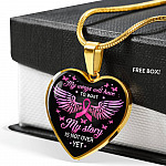 My Wings Will Have to Wait My Story Is Not Over Yet Heart Pendant Necklace - Heart Luxury Necklace (Gold Plated)