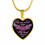 My Wings Will Have to Wait My Story Is Not Over Yet Heart Pendant Necklace - Heart Luxury Necklace (Gold Plated)