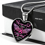 My Wings Will Have to Wait My Story Is Not Over Yet Heart Pendant Necklace - Heart Luxury Necklace (Silver)