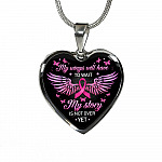 My Wings Will Have to Wait My Story Is Not Over Yet Heart Pendant Necklace - Heart Luxury Necklace (Silver)
