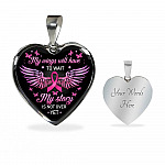 My Wings Will Have to Wait My Story Is Not Over Yet Heart Pendant Necklace - Heart Luxury Necklace (Silver)