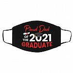 Proud Dad Of The 2021 Graduate, Black, Cloth Face Cover – Medium/Large Proud Dad Of The 2021 Graduate, Black, Cloth Face Cover – Medium/Large