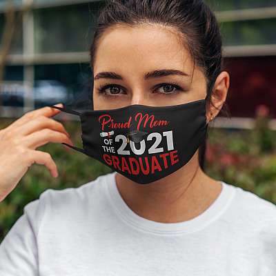 Alternative view of Proud Mom Of The 2021 Graduate Washable Reusable Custom Printed Cloth Face Mask Cover