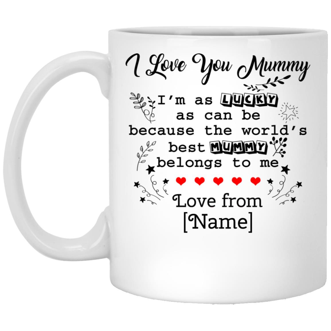 Personalized I'm As Lucky, White, 11 oz. White Mug Personalized I'm As Lucky, White, 11 oz. White Mug