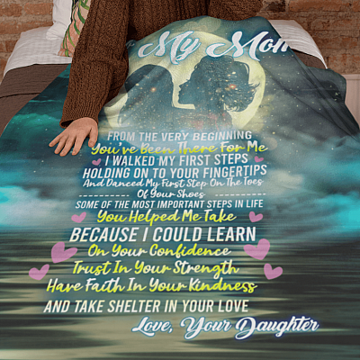 Alternative view of To My Mom Blanket Mother's Day Gift from Daughter Fleece Blanket - Sherpa Blanket - Woven Blanket